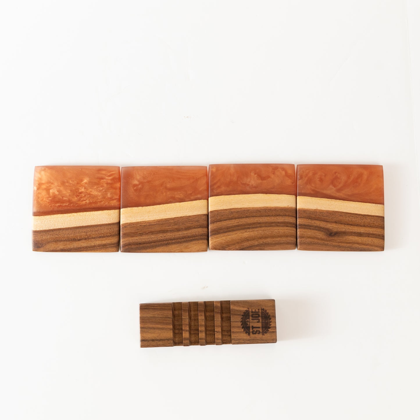 Willow Acacia Coasters with Copper Resin