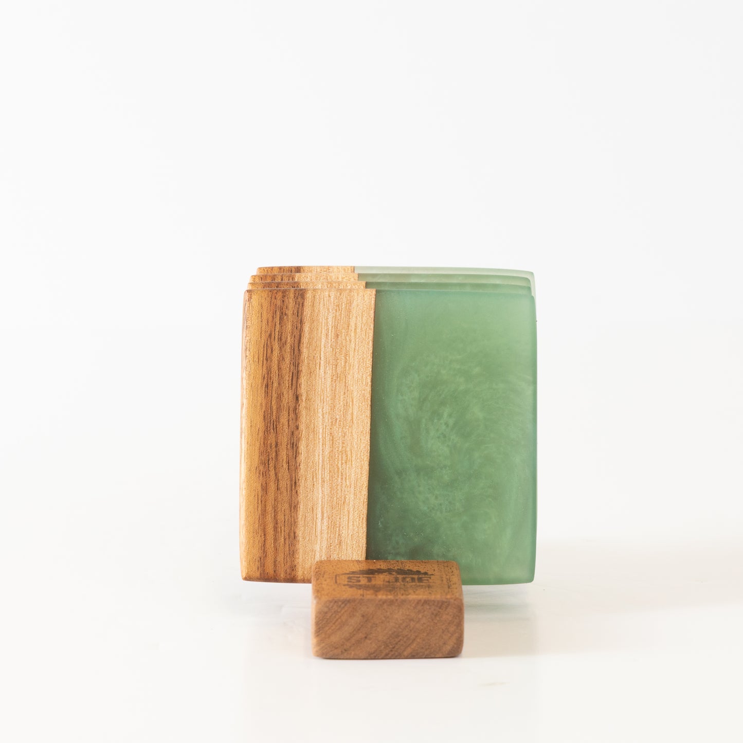 Willow Acacia Coasters with Green Resin