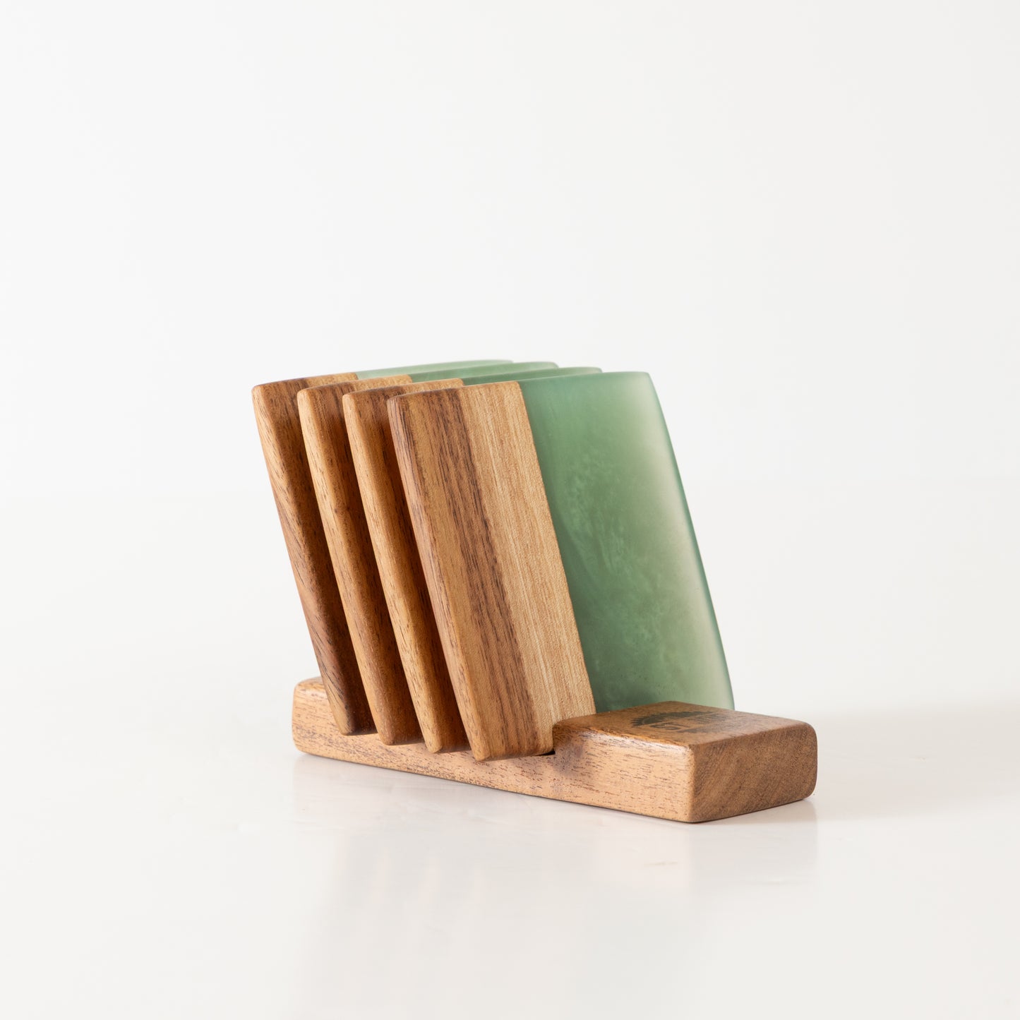Willow Acacia Coasters with Green Resin