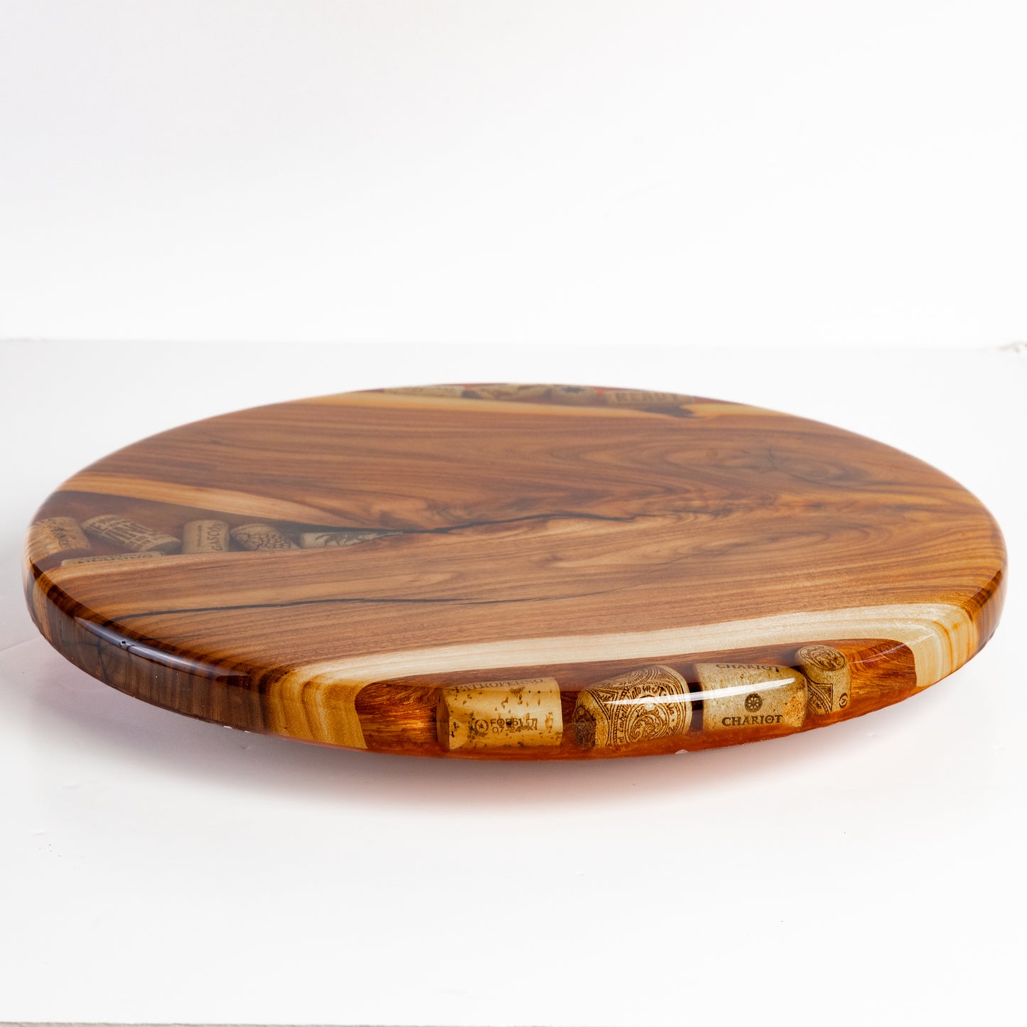 Willow Acacia and Wine Corks Lazy Susan - Copper