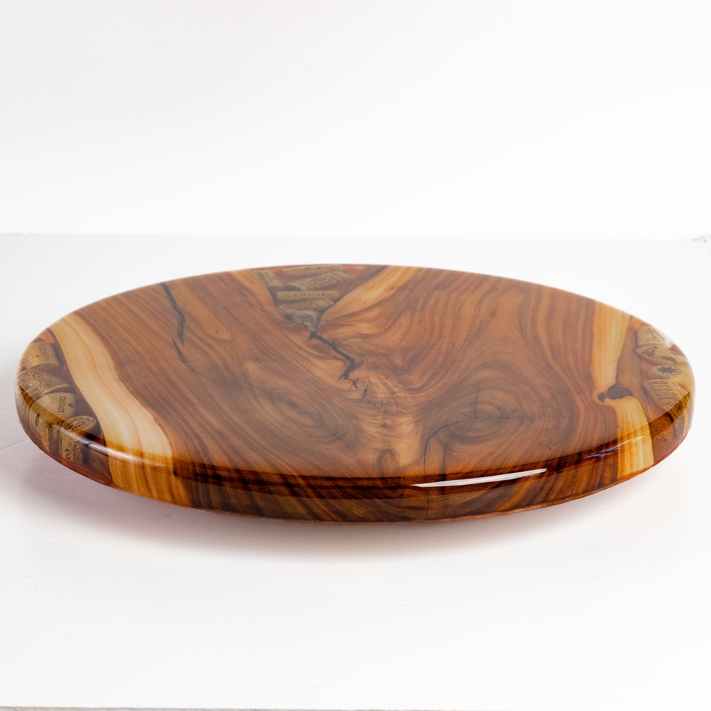 Willow Acacia and Wine Corks Lazy Susan - Copper