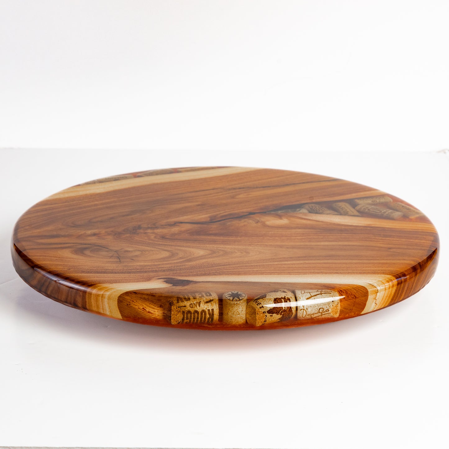 Willow Acacia and Wine Corks Lazy Susan - Copper