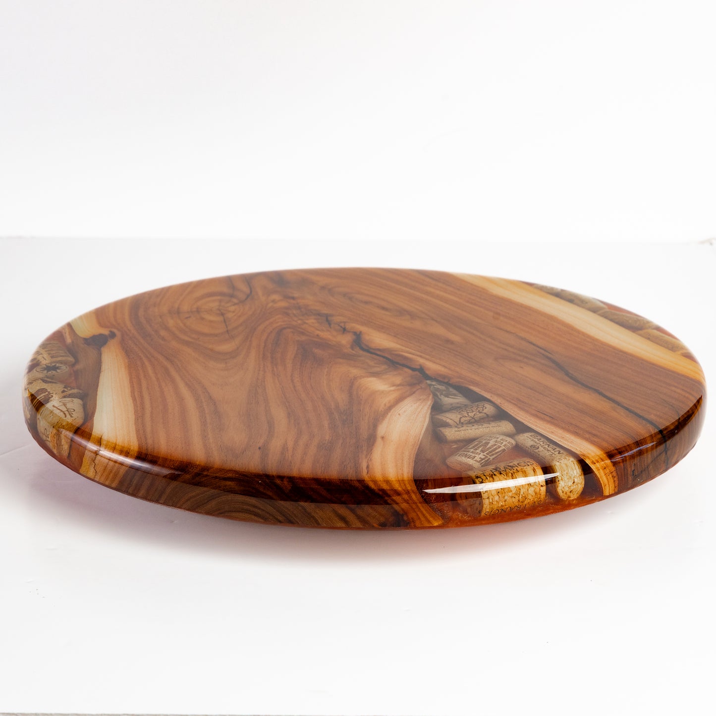 Willow Acacia and Wine Corks Lazy Susan - Copper