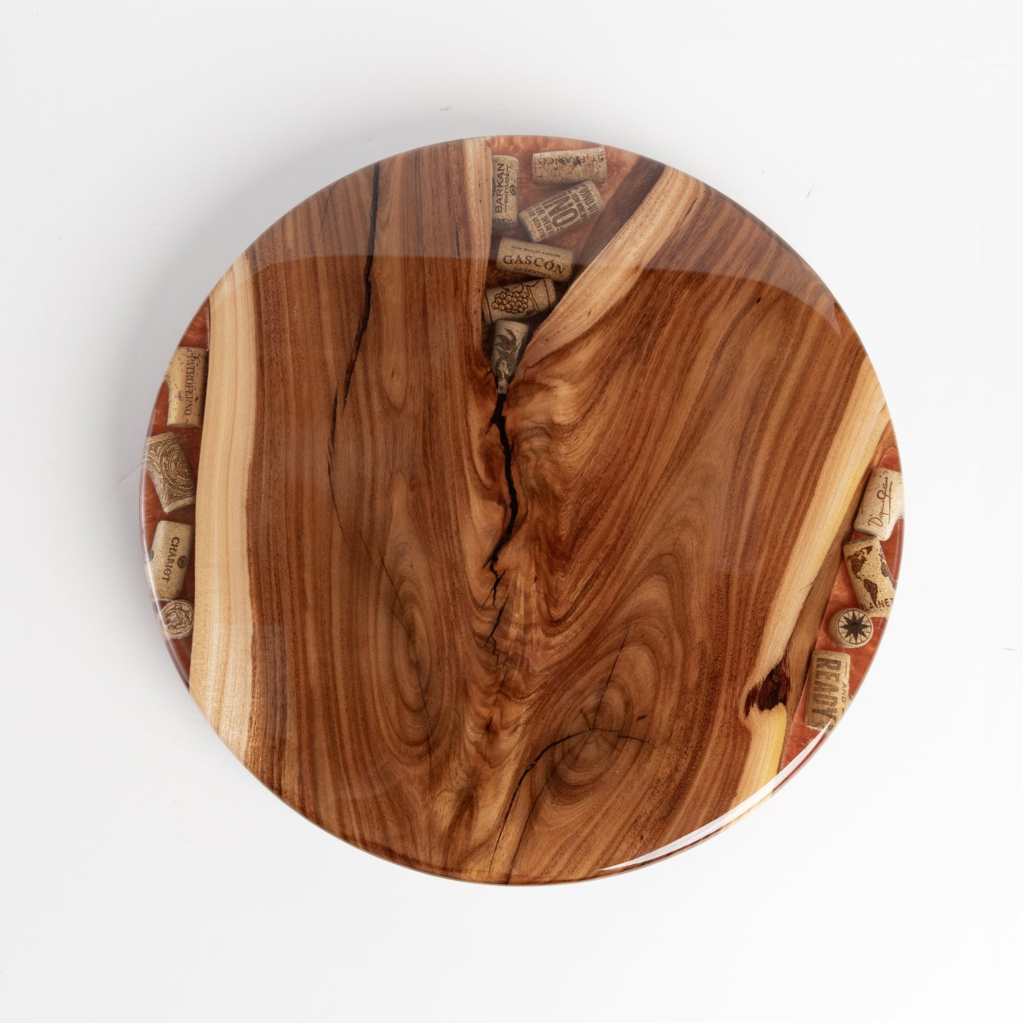 Willow Acacia and Wine Corks Lazy Susan - Copper