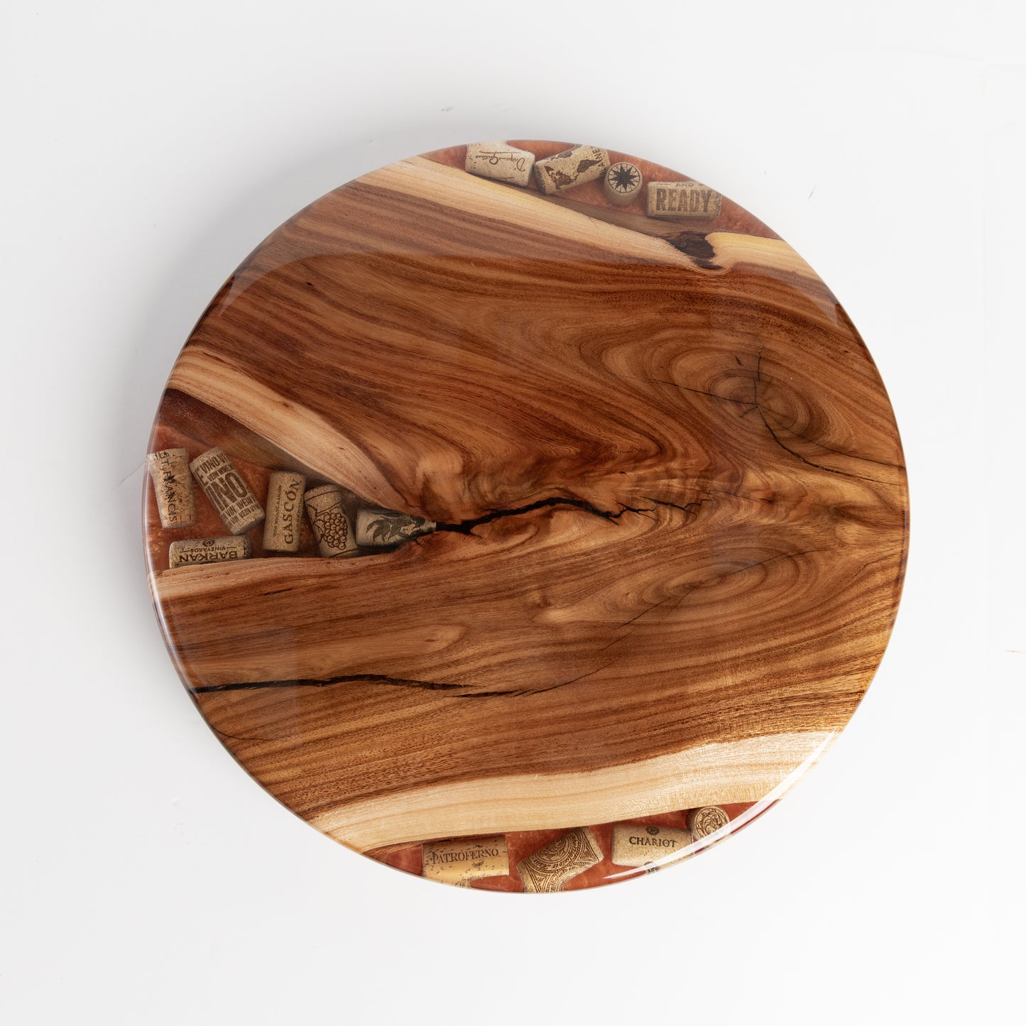 Willow Acacia and Wine Corks Lazy Susan - Copper