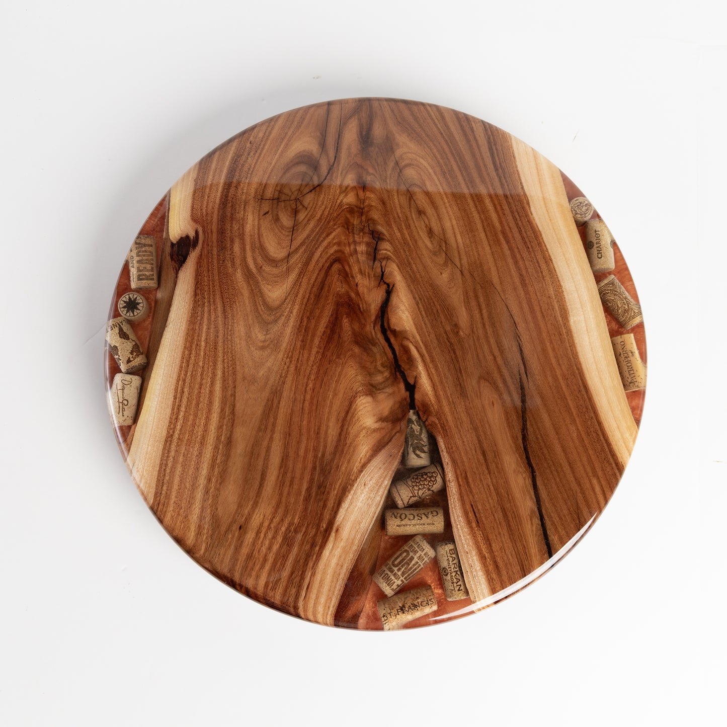 Willow Acacia and Wine Corks Lazy Susan - Copper