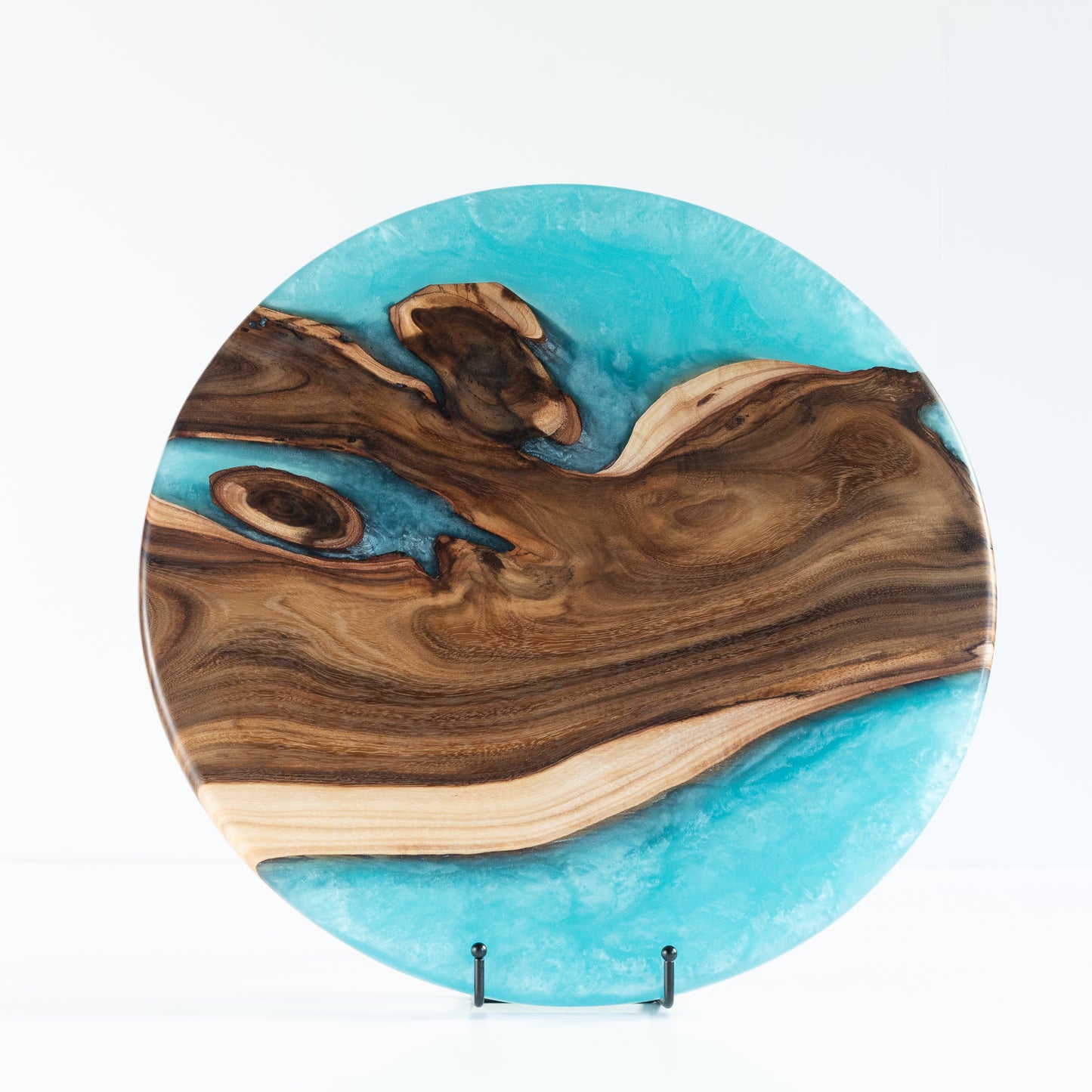 Willow Acacia Lazy Susan - Sea Blue