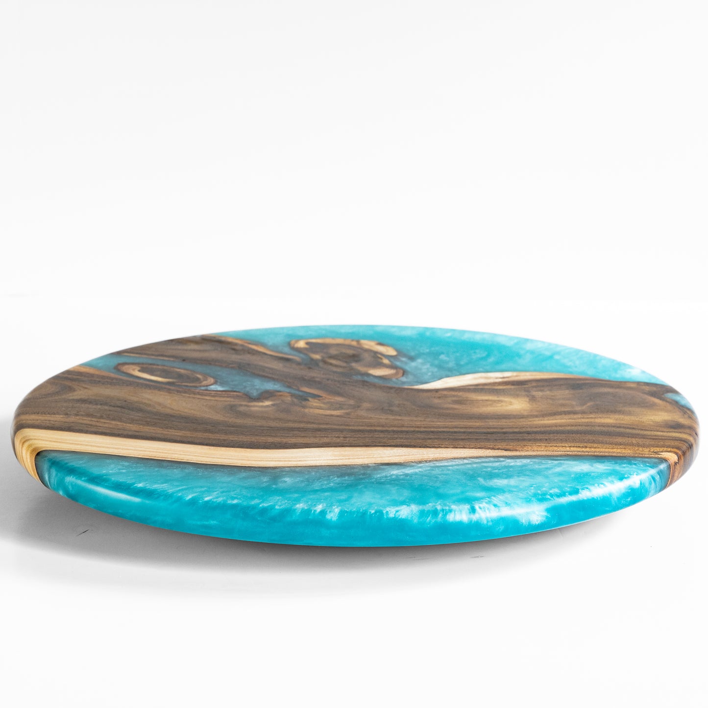 Willow Acacia Lazy Susan - Sea Blue