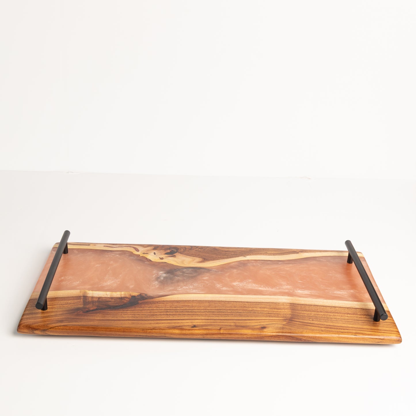 Willow Acacia Charcuterie Board with Translucent Light Copper