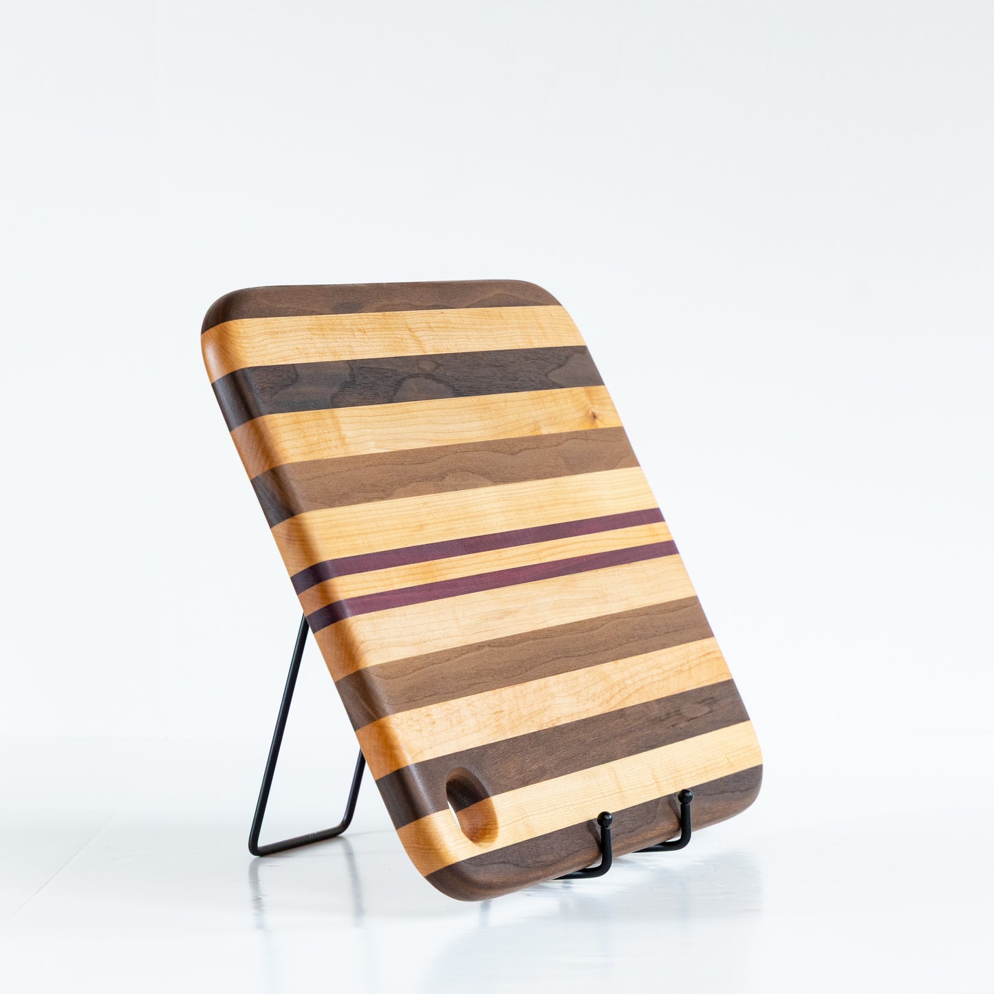Square(ish) Maple, Walnut & Purpleheart Cutting Board