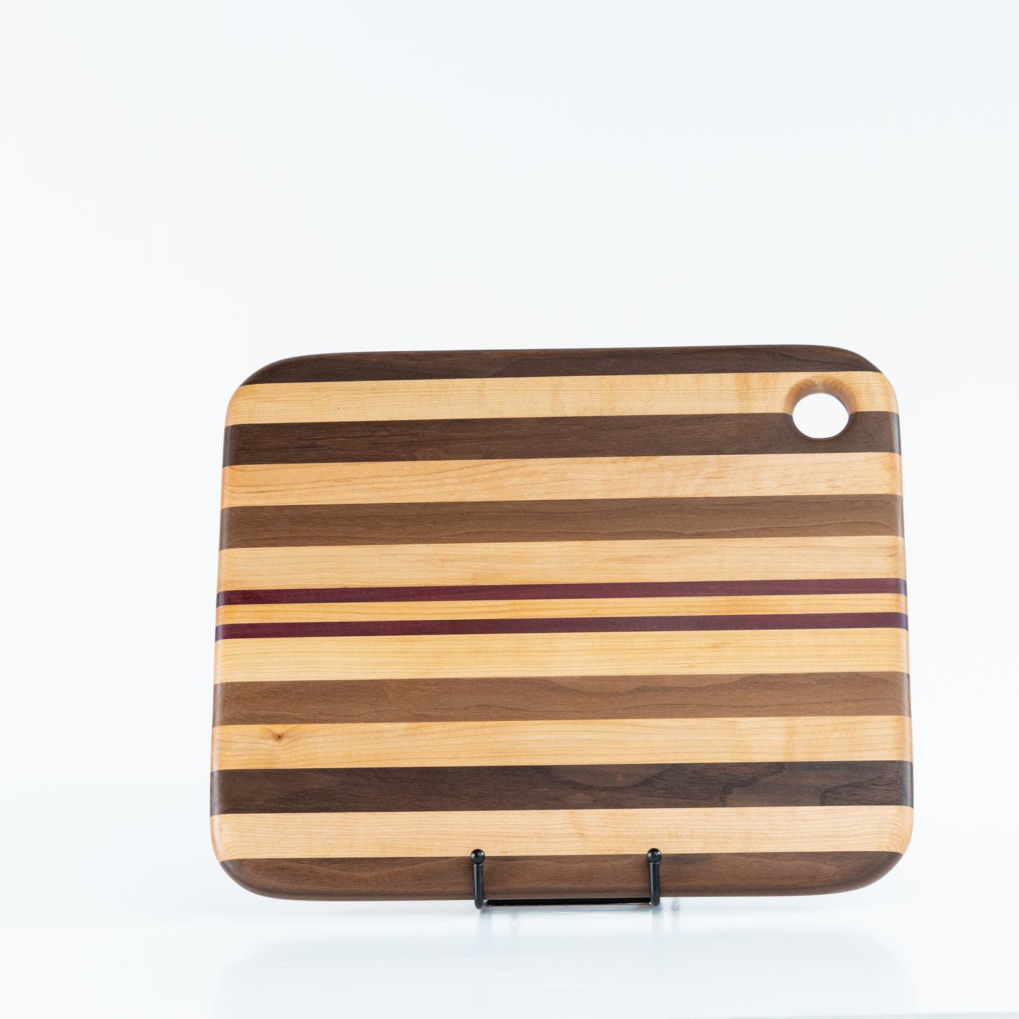 Square(ish) Maple, Walnut & Purpleheart Cutting Board