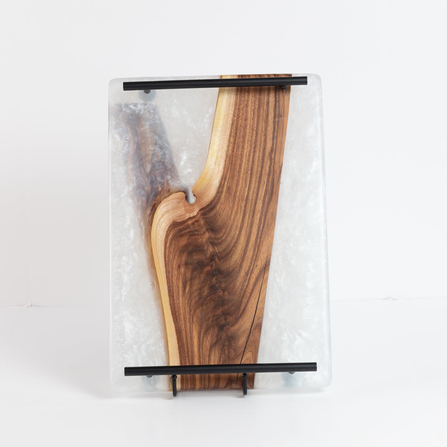 Willow Acacia Serving Board - Pearl White