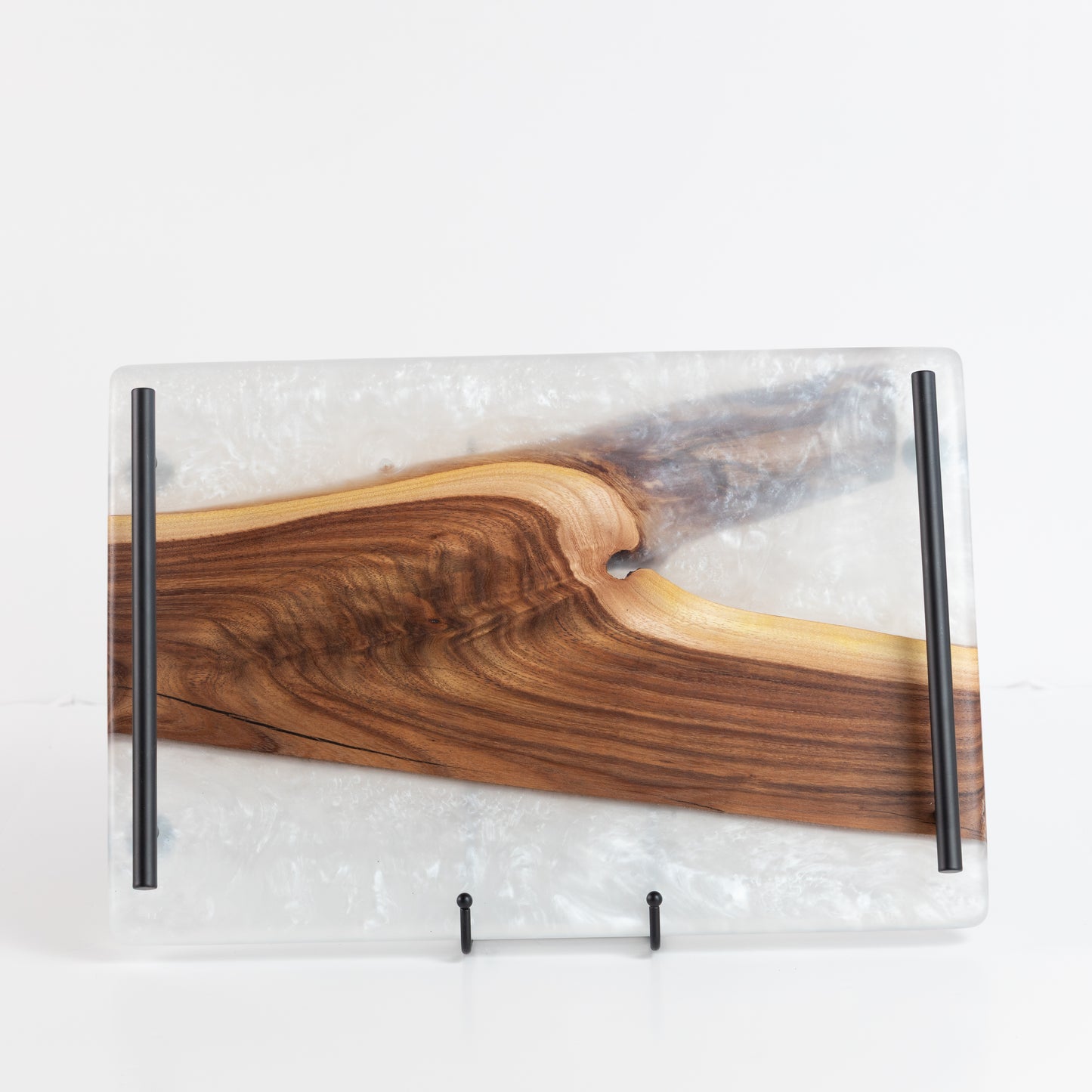 Willow Acacia Serving Board - Pearl White