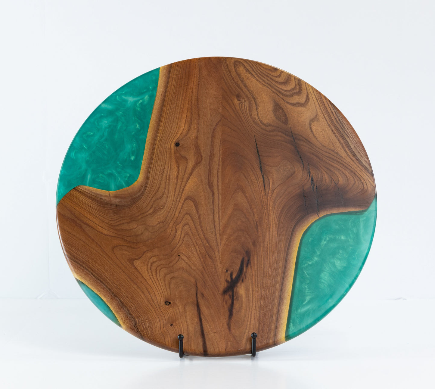 Round Chinese Elm Charcuterie Board - Forest Green