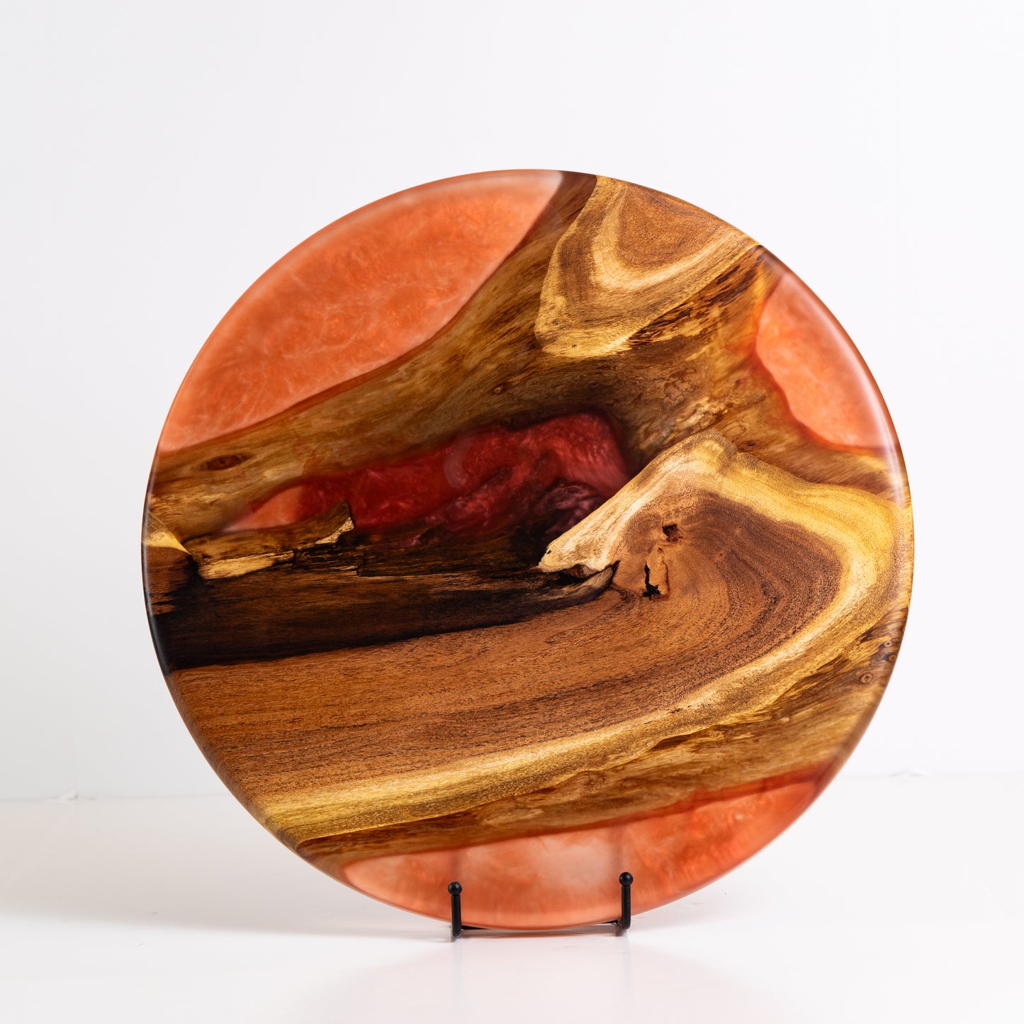 Mesquite Lazy Susan with Merlot Highlights