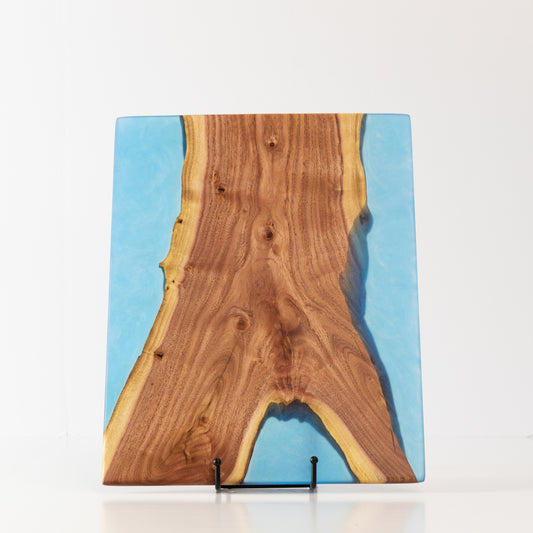 Carob Y-crotch Serving Board - Deep Blue