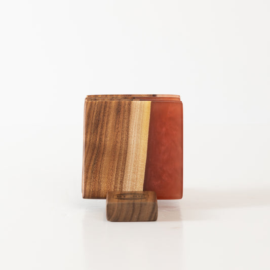 Willow Acacia Coasters with Merlot Resin