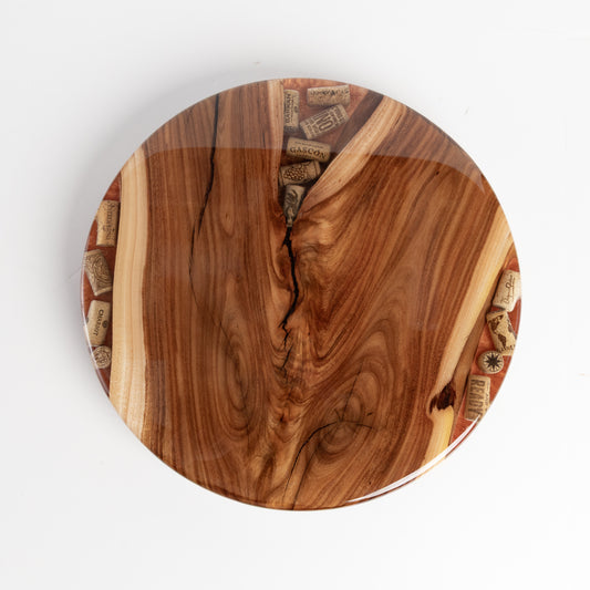 Willow Acacia and Wine Corks Lazy Susan - Copper
