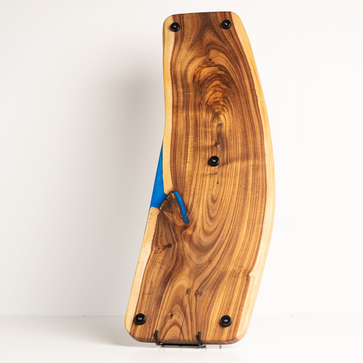 Large Willow Acacia Serving Board with Blue Highlight