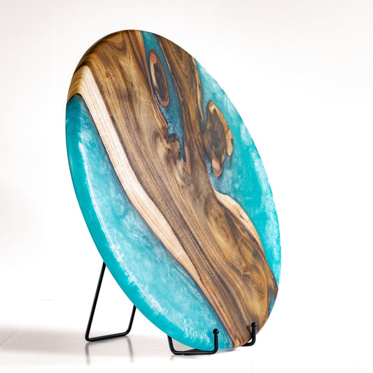 Willow Acacia Lazy Susan - Sea Blue