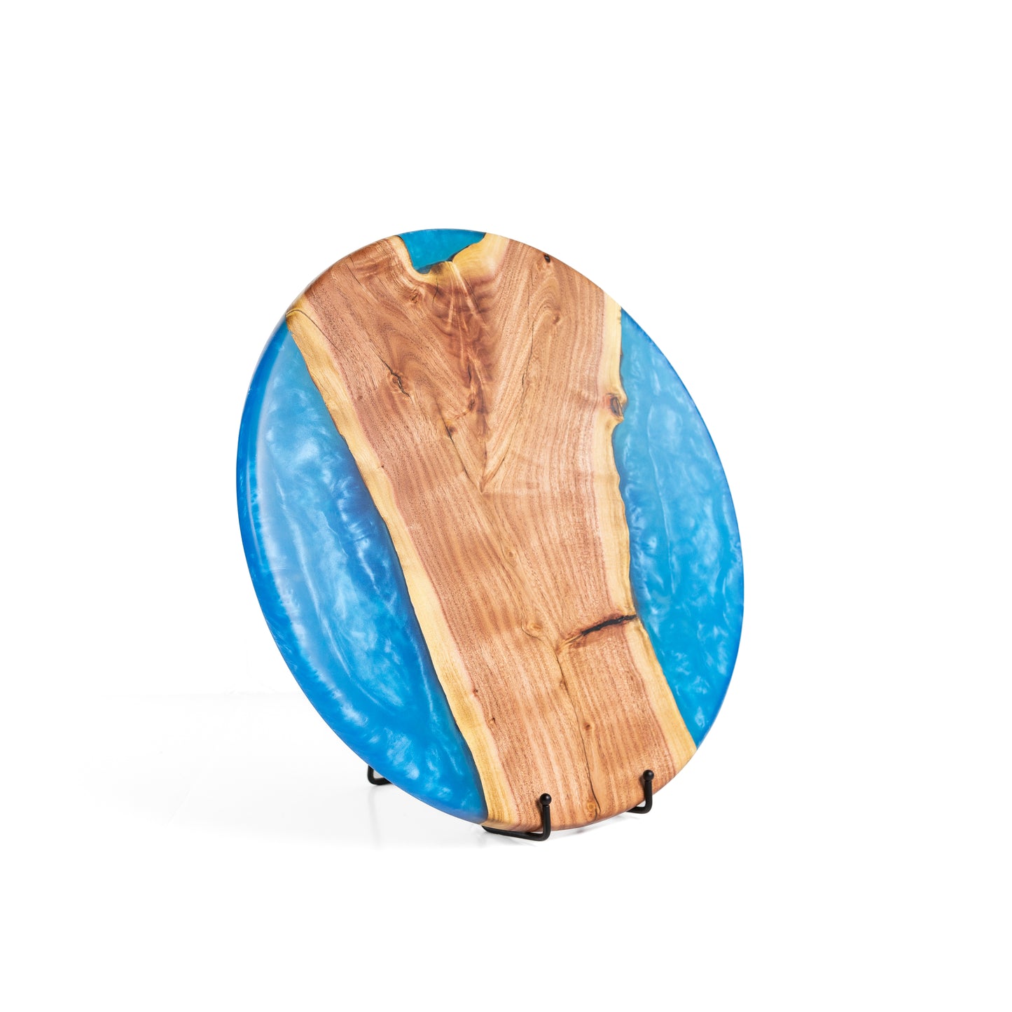 Carob Wood Lazy Susan - Deep Blue