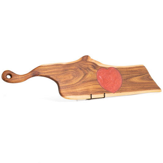 Large Willow Acacia Serving Board - With a Heart!