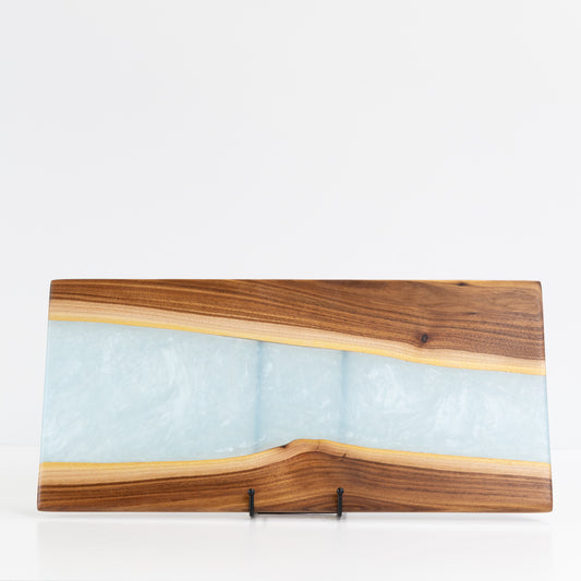 Willow Acacia Serving Board - Icy Blue